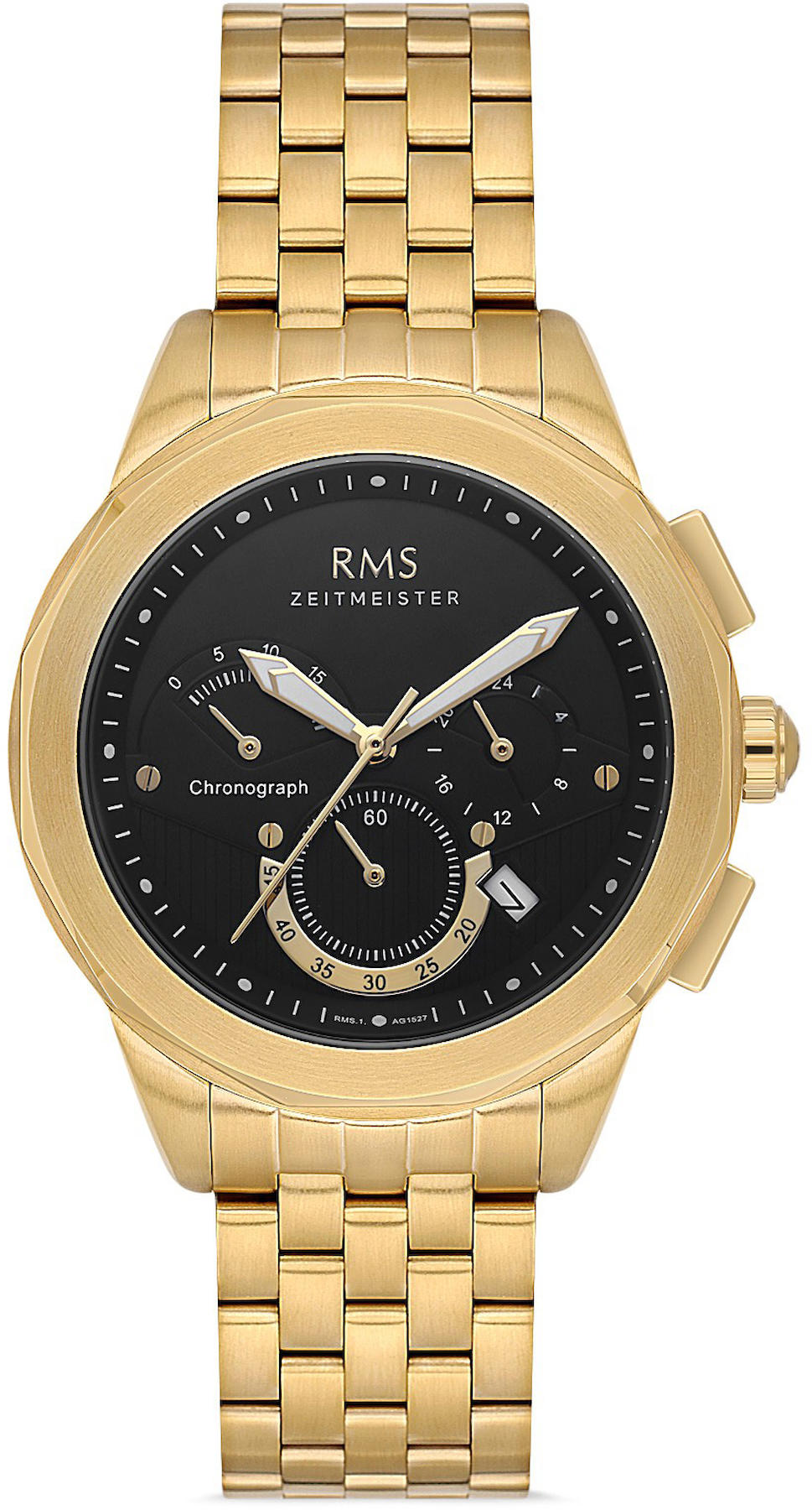 Romanson RMS.1.AG1527.09 Takvimli 44 mm Altın Çelik Kordon Analog Kol Saati