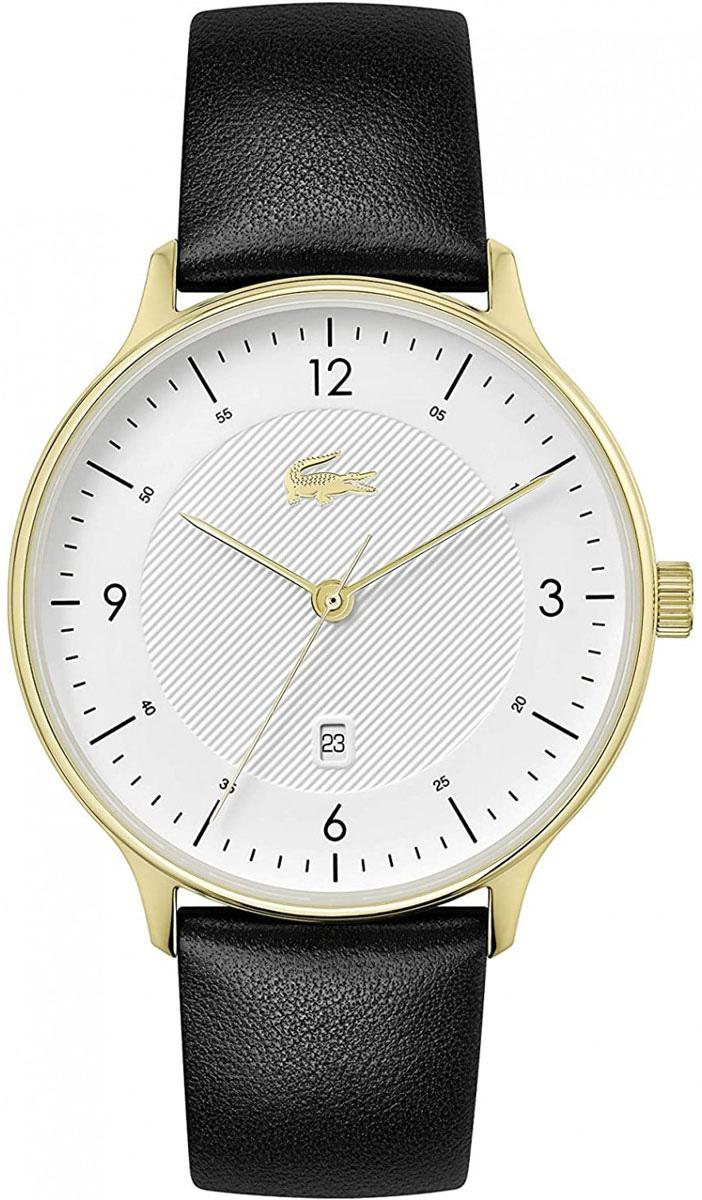 Lacoste LAC2011117 Takvimli 43 mm Siyah Deri Kordon Analog Erkek Kol Saati