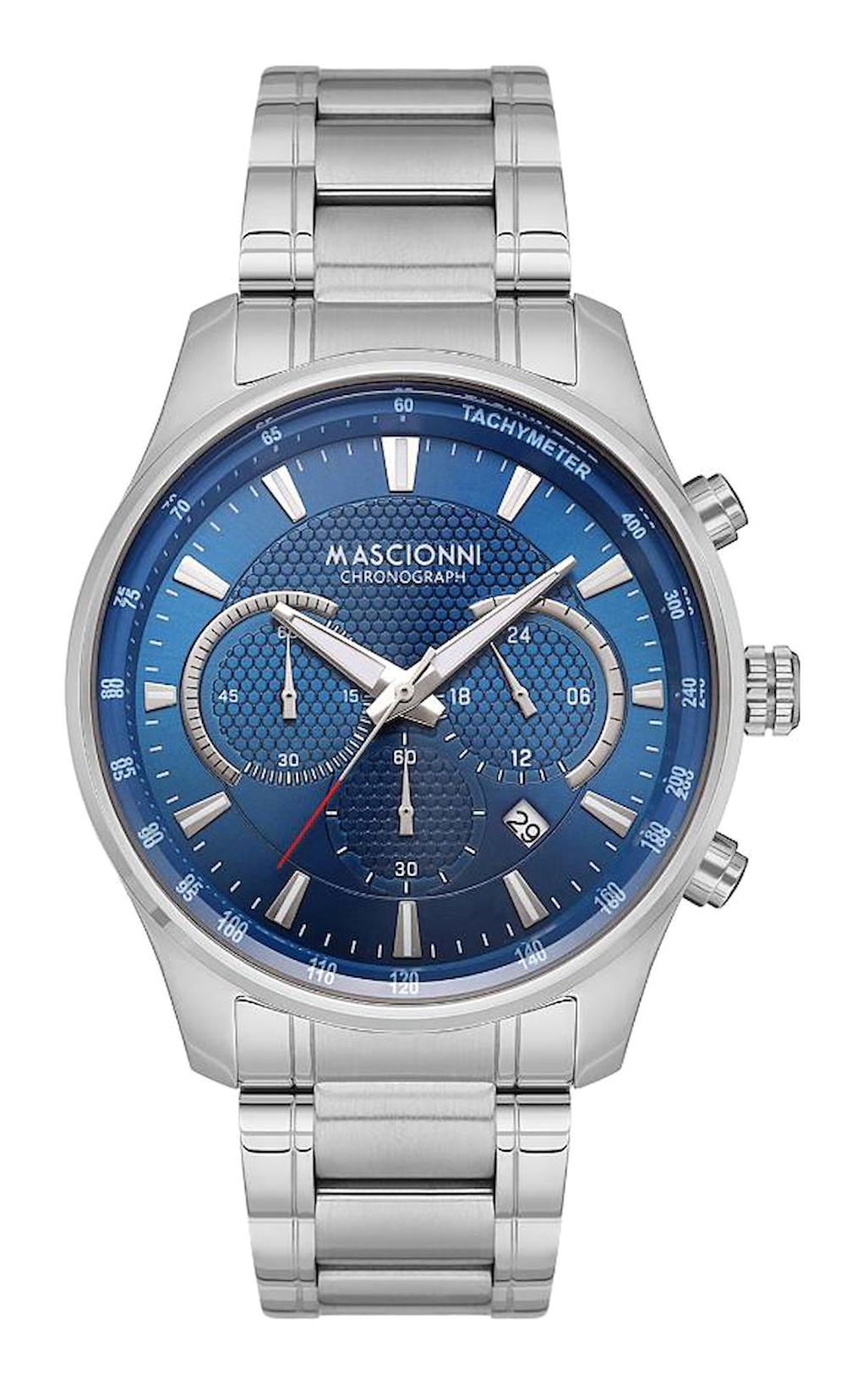 Mascionni M.1.2187.03 Takvimli 44 mm Metal Kordon Analog Erkek Kol Saati