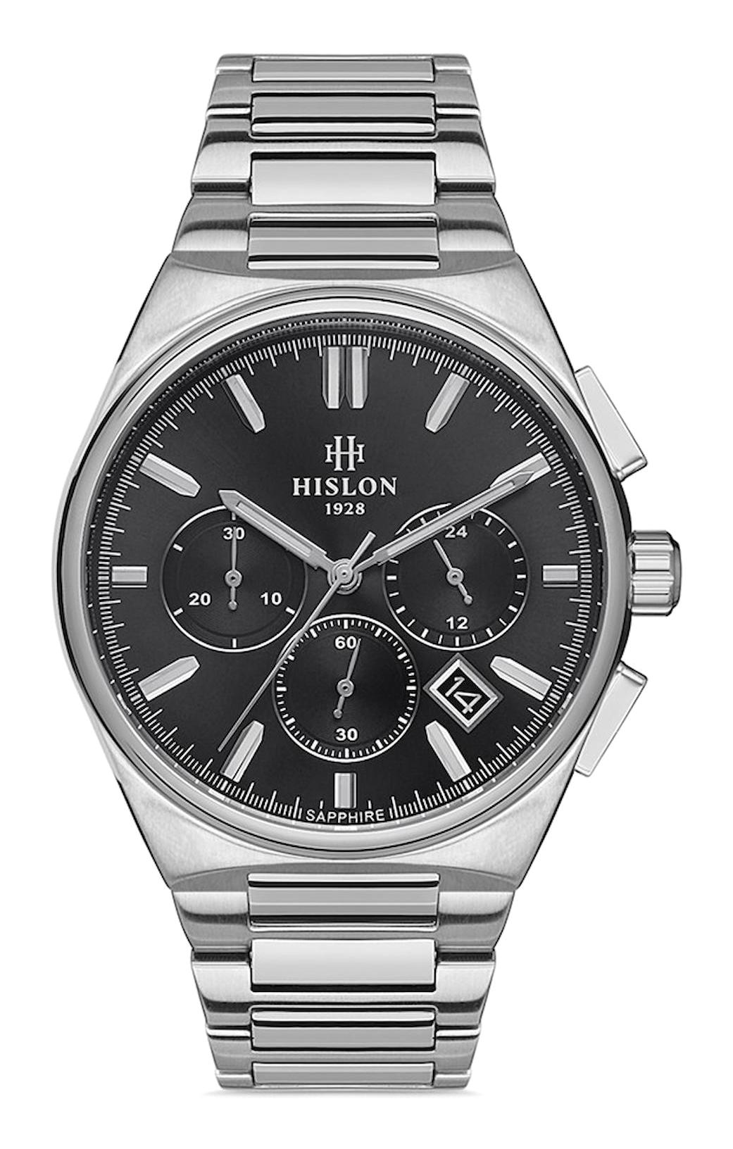 Hislon MS136S-04SS Pusulalı Takvimli 43 mm Çelik Kordon Analog Erkek Kol Saati