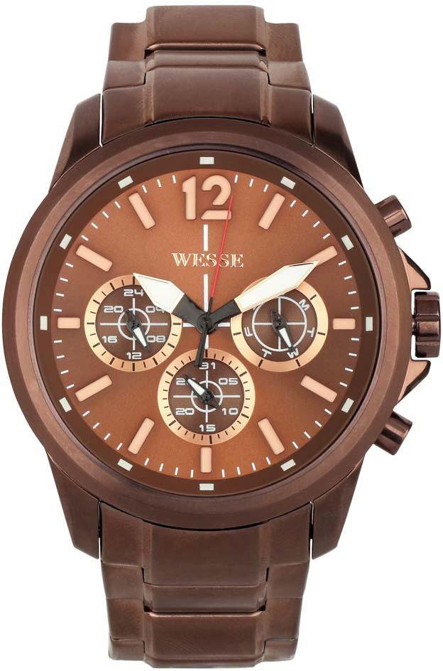 Wesse WWG400503SS Pusulalı Takvimli Kahverengi Çelik Kordon Analog Kol Saati