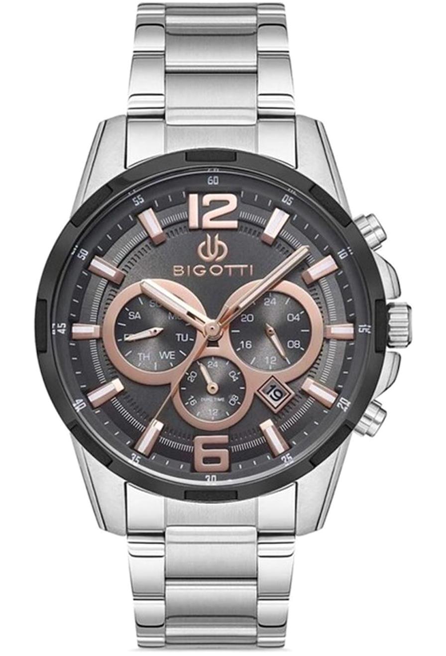 Bigotti BG.1.10218.5 Takvimli 44 mm Çelik Kordon Analog Erkek Kol Saati