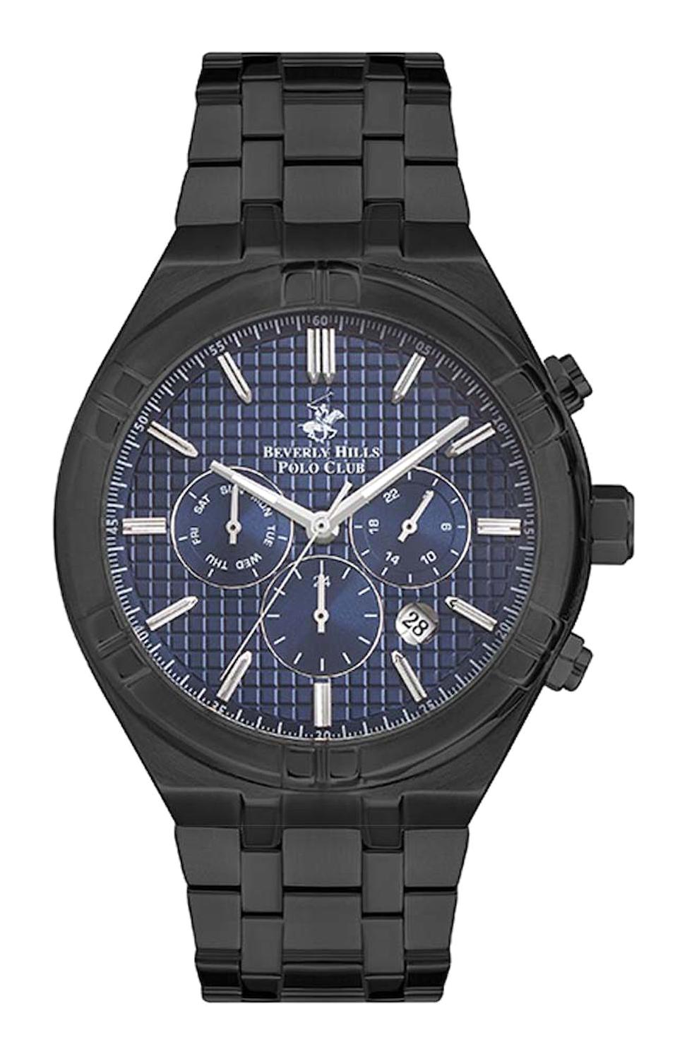 Beverly Hills Polo Club BP3273X650 Takvimli 45 mm Siyah Plastik Kordon Analog Erkek Kol Saati