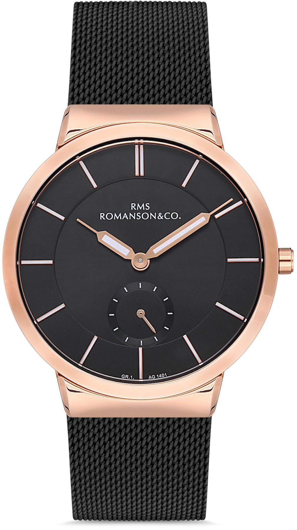 Romanson GR.1.AG1401.04 42 mm Siyah Hasır Kordon Analog Kol Saati