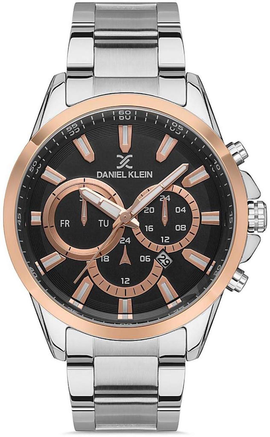 Daniel Klein DKE.1.10168.4 Takvimli 45 mm Metal Kordon Analog Erkek Kol Saati