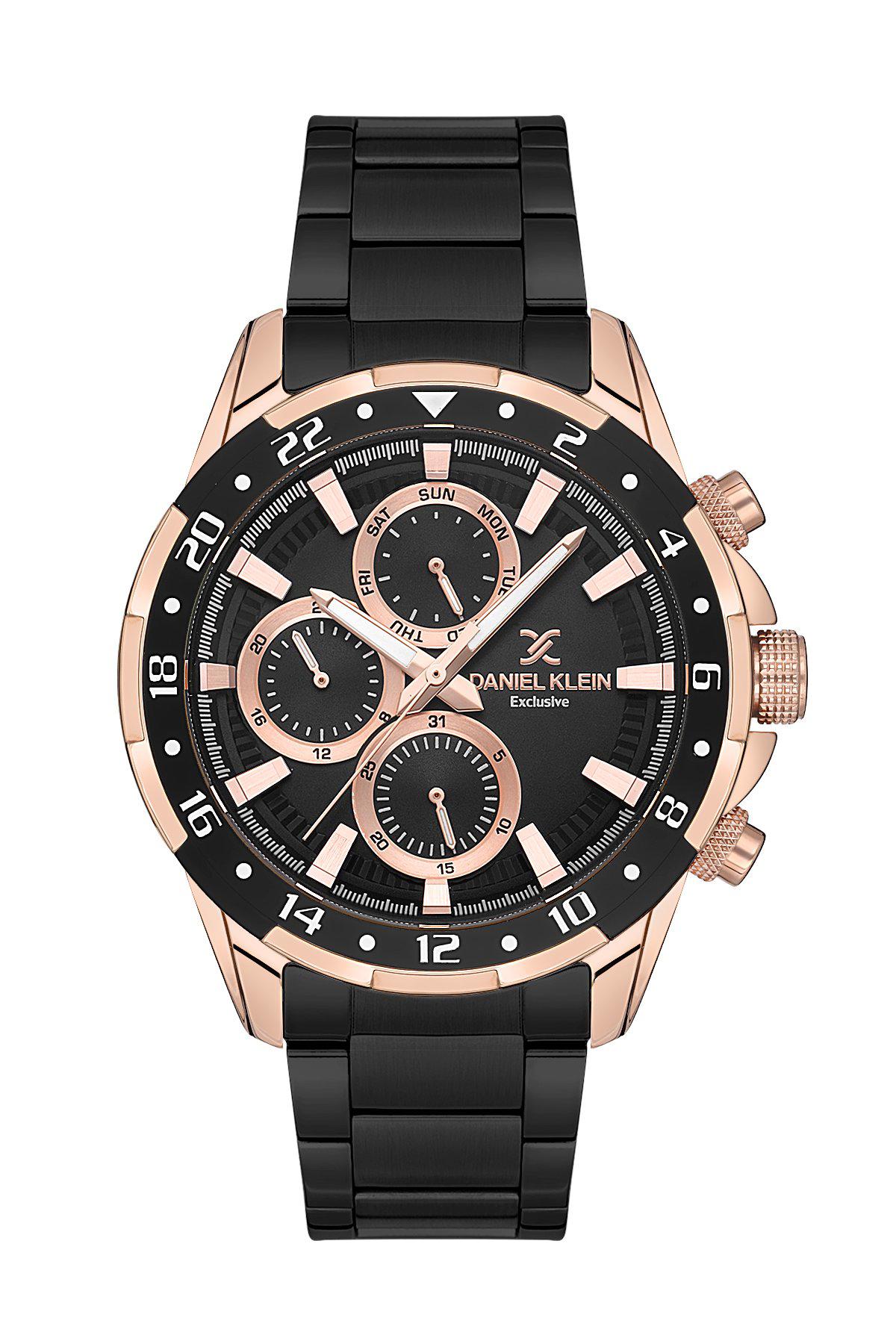 Daniel Klein DK.1.13642-4 Takvimli 45 mm Siyah Çelik Kordon Analog Erkek Kol Saati