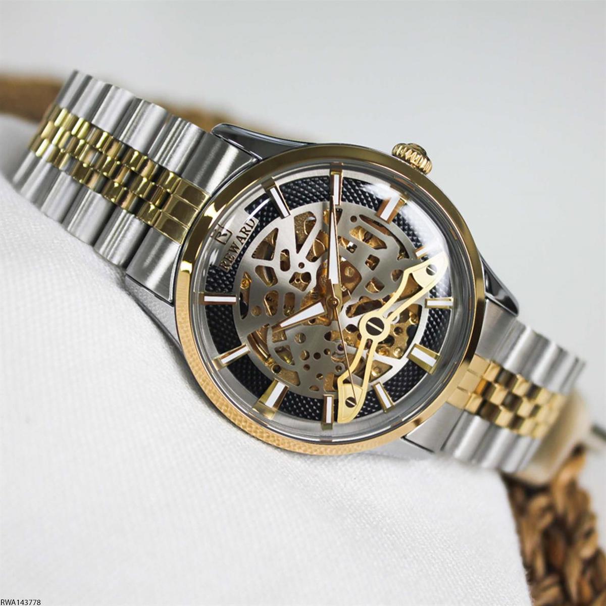 Reward RWA143778 43 mm Gri-Sarı Çelik Kordon Analog Erkek Kol Saati