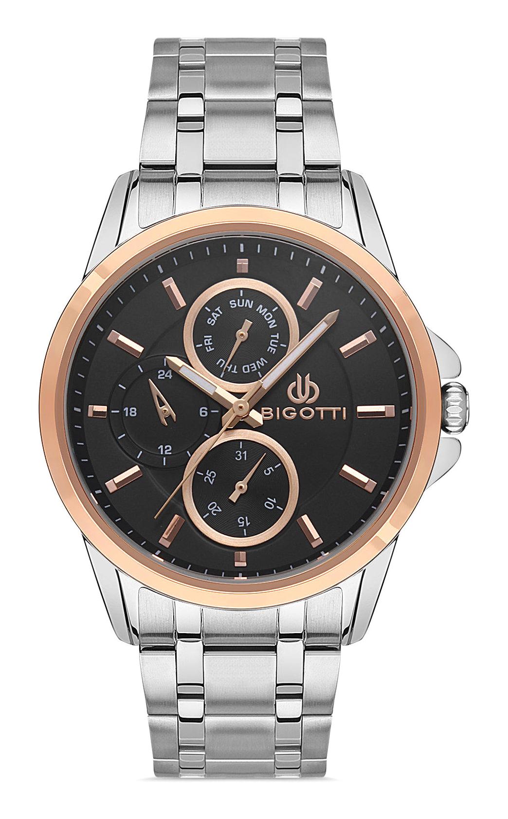 Bigotti BG.1.10427.4 Takvimli 44 mm Çelik Kordon Analog Erkek Kol Saati
