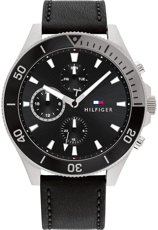 Tommy Hilfiger TH1791984 Takvimli 44 mm Siyah Deri Kordon Analog Erkek Kol Saati