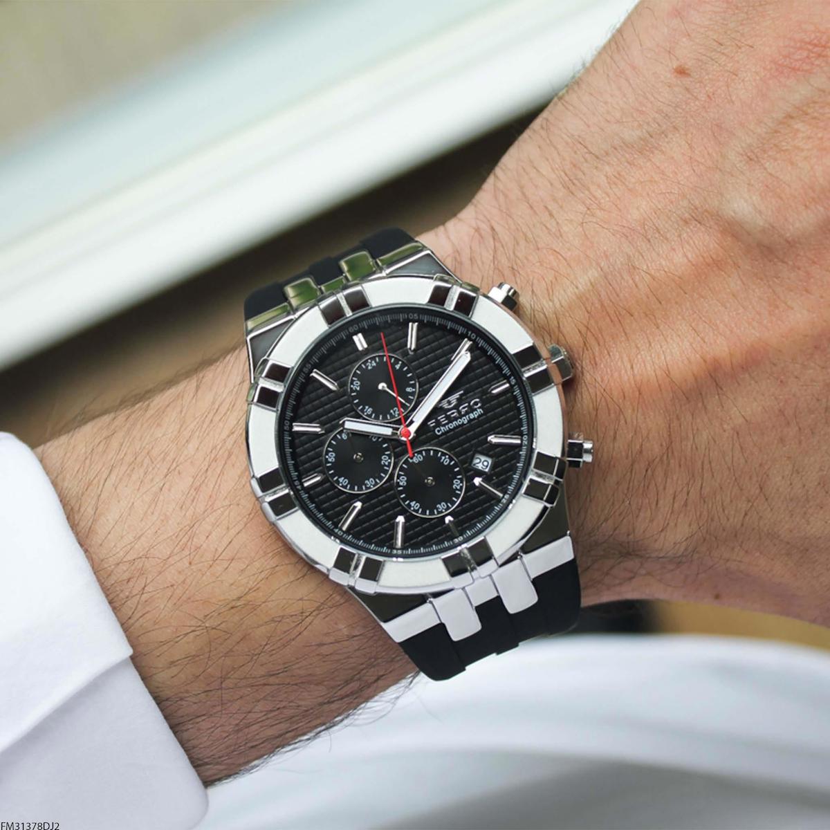 Ferro FM31378DJ2 Takvimli 45 mm Gri Silikon Kordon Analog Erkek Kol Saati