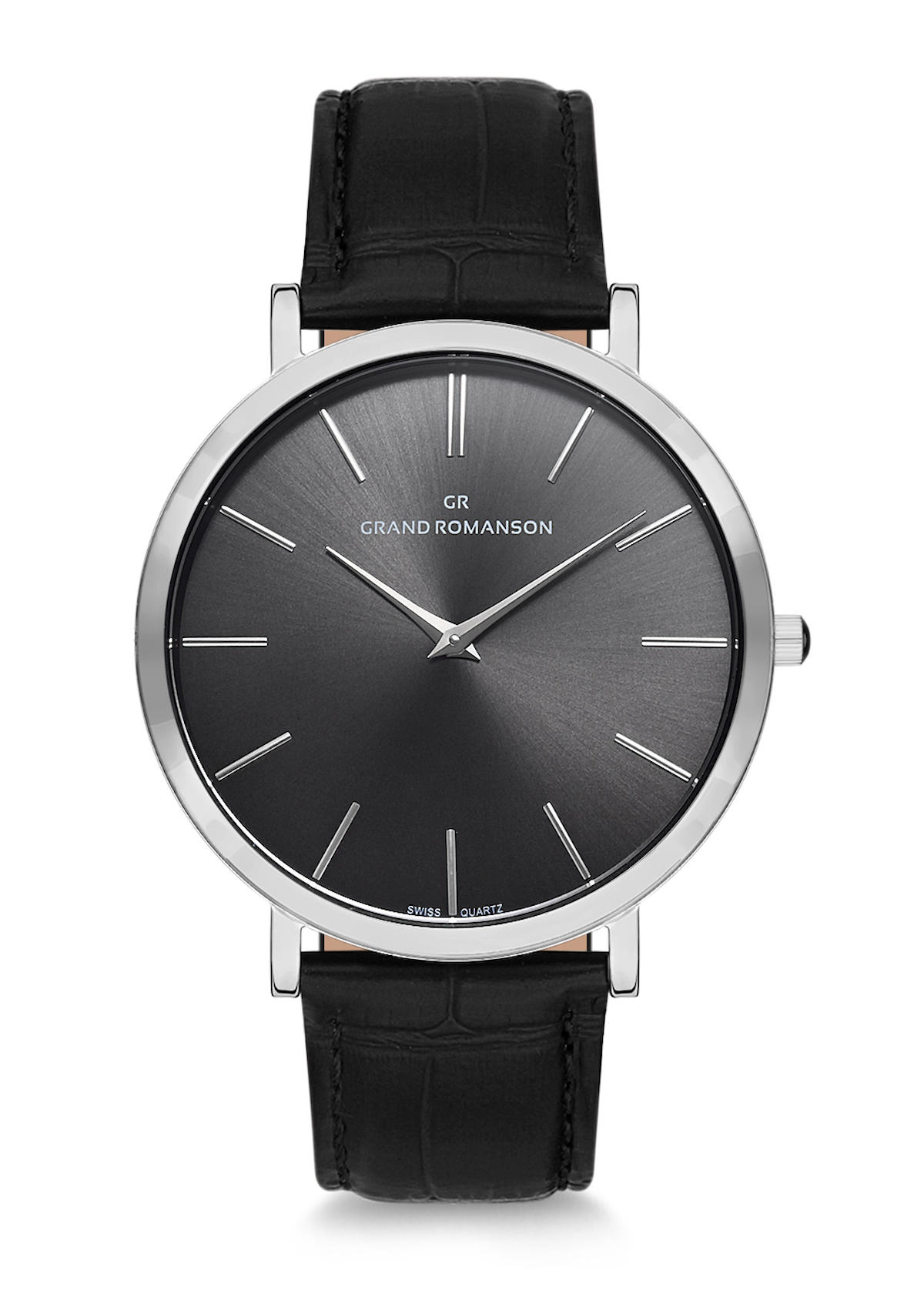 Grand Romanson GR.1.AG1239.12 42 mm Siyah Deri Kordon Analog Erkek Kol Saati