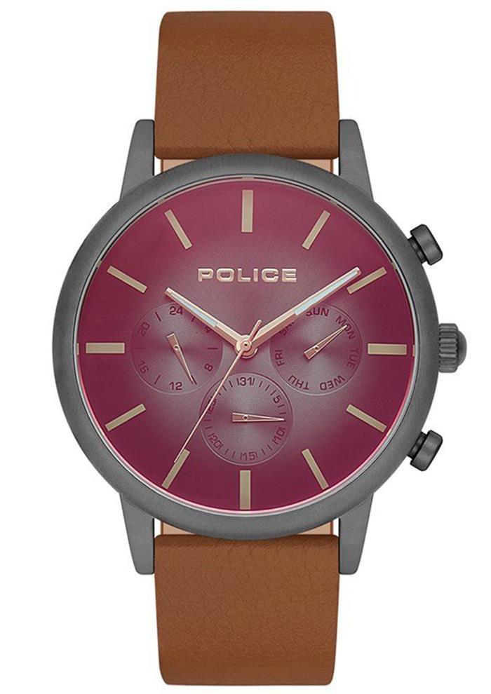 Police PL.15561JSU-02 Takvimli 45 mm Kahverengi Çelik Kordon Analog Erkek Kol Saati