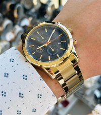 Ferrucci FC.12821TM.04 Takvimli 43 mm Altın Çelik Kordon Analog Erkek Kol Saati