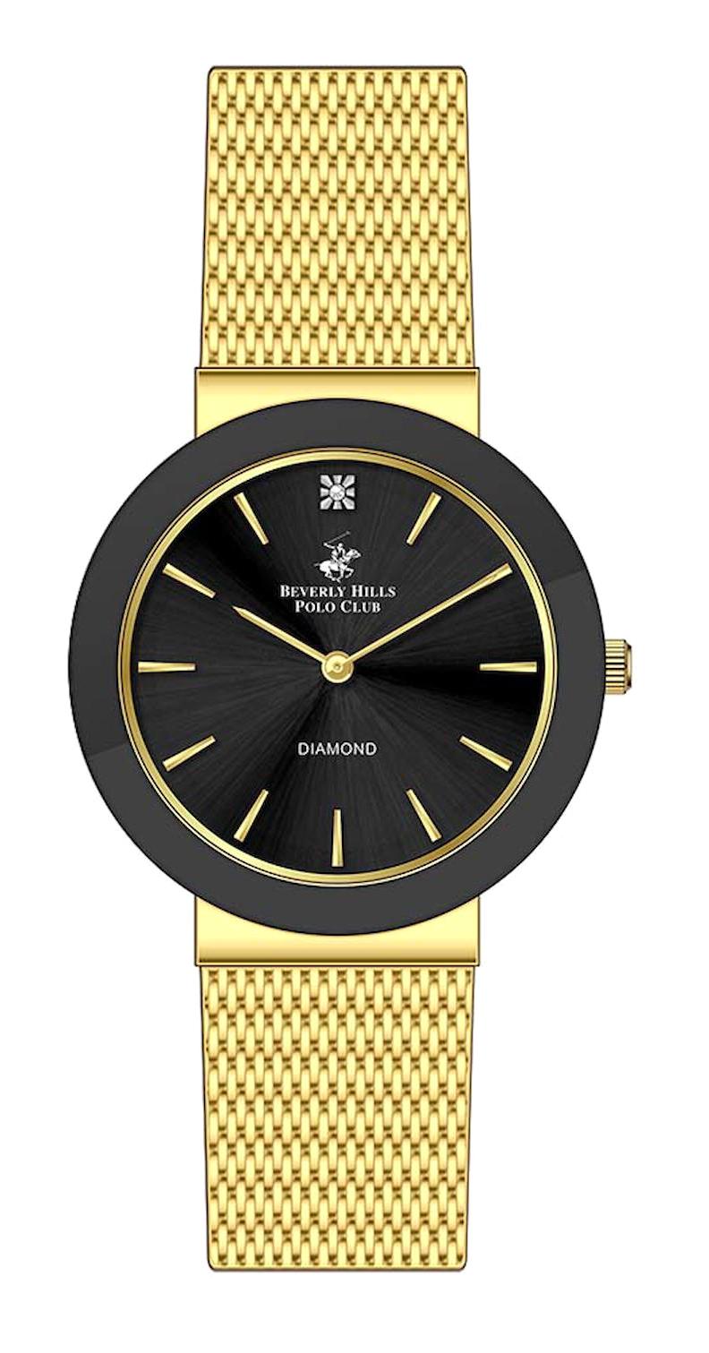 Beverly Hills Polo Club BP3246X150 Altın Metal Kordon Analog Erkek Kol Saati