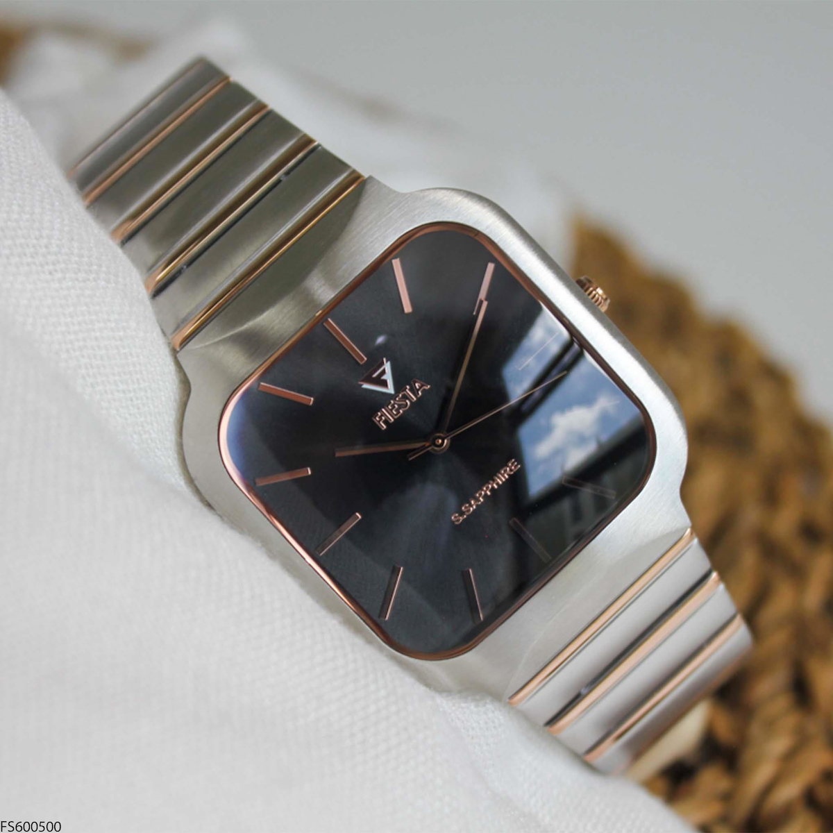 Fiesta FS600500 42 mm Gri-Rose Gold Çelik Kordon Analog Erkek Kol Saati