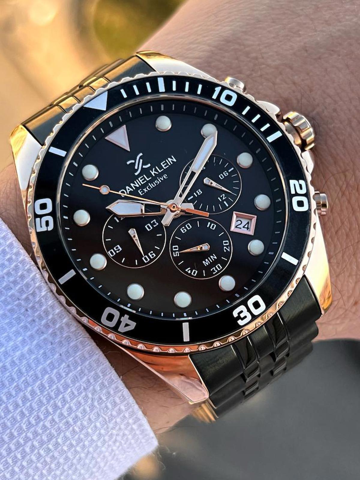 Daniel Klein EDK.1.10562-5 Takvimli 42 mm Siyah Çelik Kordon Analog Erkek Kol Saati