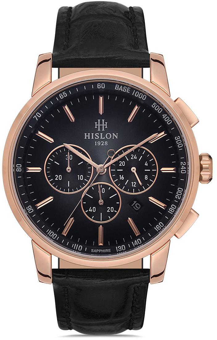 Hislon MS103R-04BR Pusulalı Takvimli 44 mm Siyah Çelik Kordon Analog Erkek Kol Saati