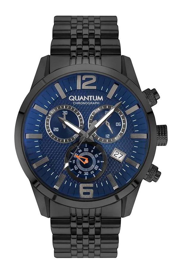 Quantum ADG1016.690 Takvimli 48 mm Siyah Çelik Kordon Analog Erkek Kol Saati