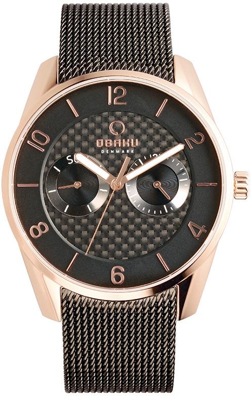 Obaku Denmark V171GMVBMB Takvimli 40 mm Siyah Çelik Kordon Analog Kol Saati