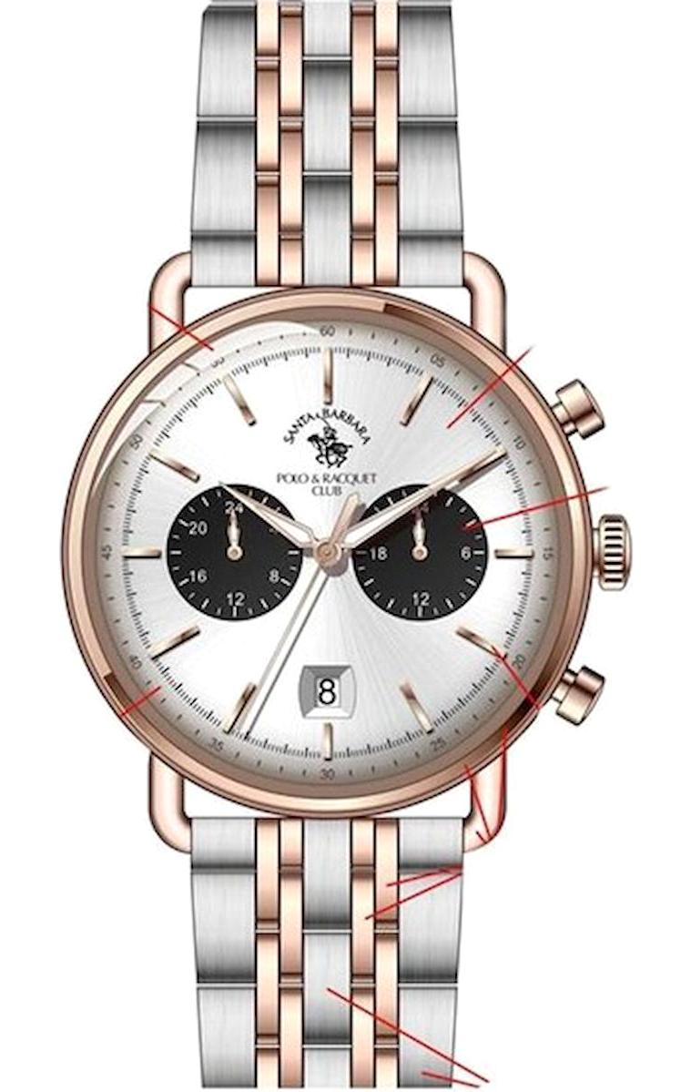 Santa Barbara Polo & Racquet Club SB.5.1203.1S Takvimli 43 mm Çelik Kordon Analog Erkek Kol Saati