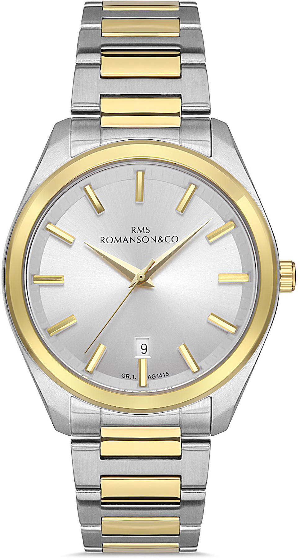 Romanson GR.1.AG1415.07 Takvimli 42 mm Çelik Kordon Analog Kol Saati