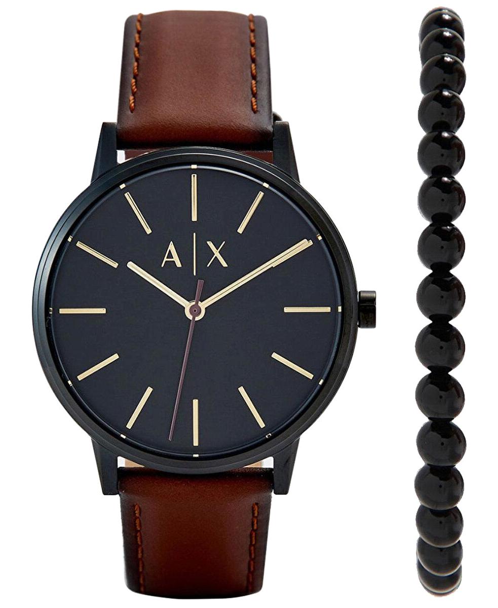 Armani Exchange AX7115 42 mm Kahverengi Deri Kordon Analog Erkek Kol Saati