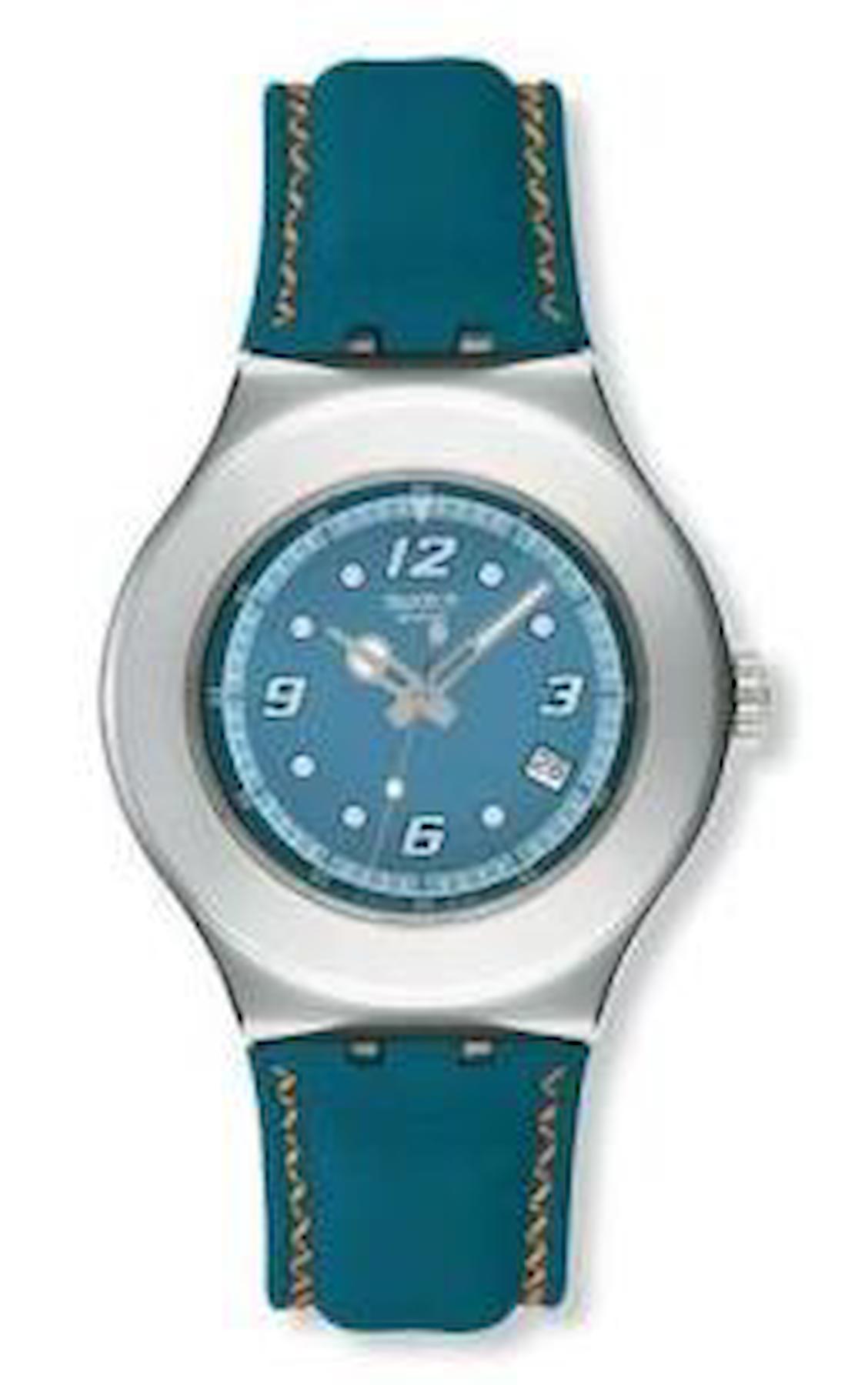 Swatch YNS405 Takvimli 44 mm Lacivert Silikon Kordon Analog Erkek Kol Saati