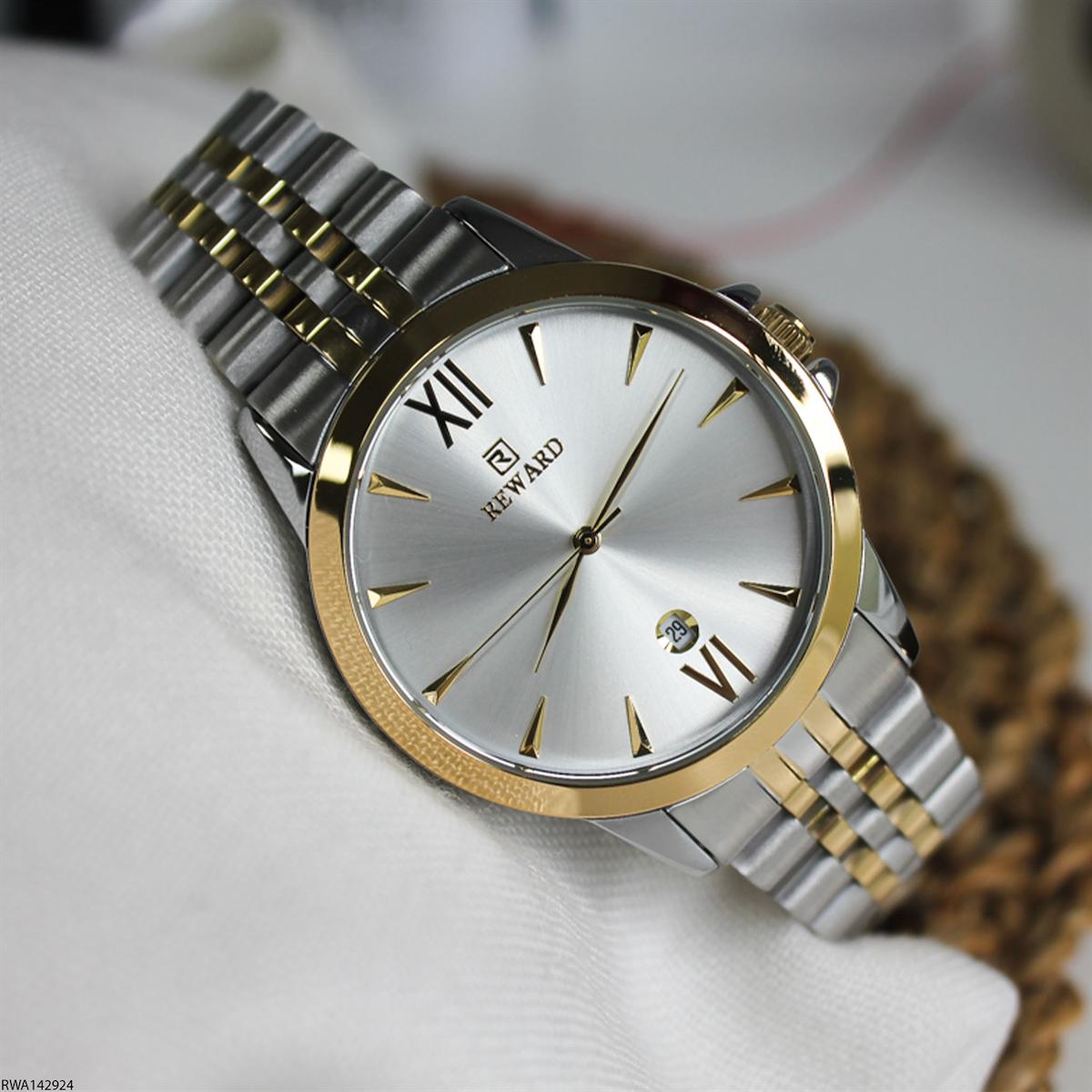 Reward RWA142924 Takvimli 42 mm Altın-Çelik Kordon Analog Erkek Kol Saati