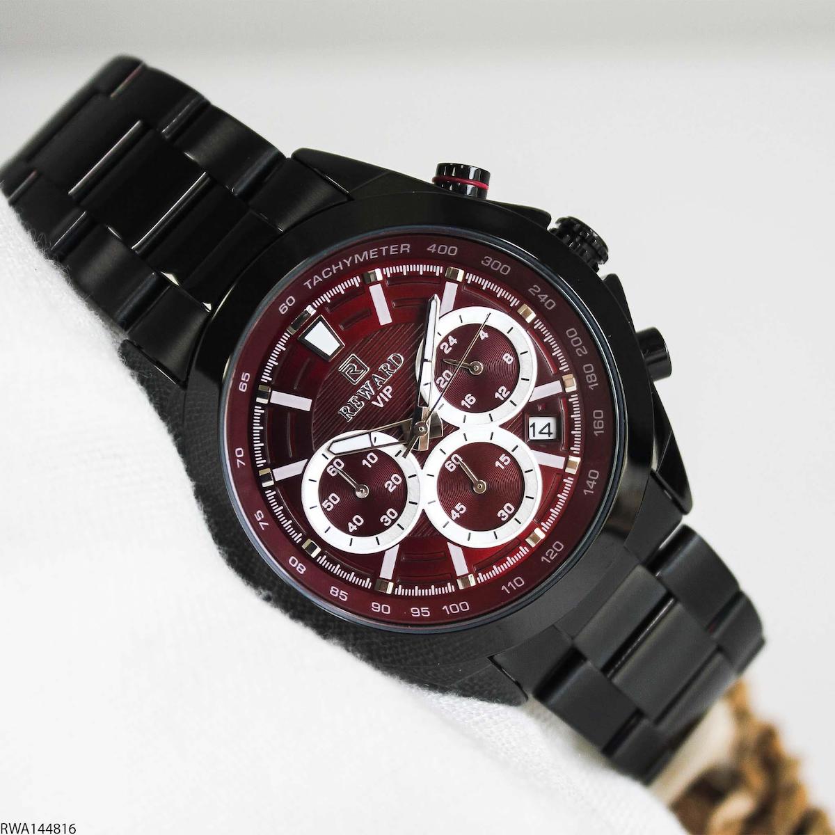 Reward RWA144816 Takvimli 42 mm Siyah Çelik Kordon Analog Erkek Kol Saati