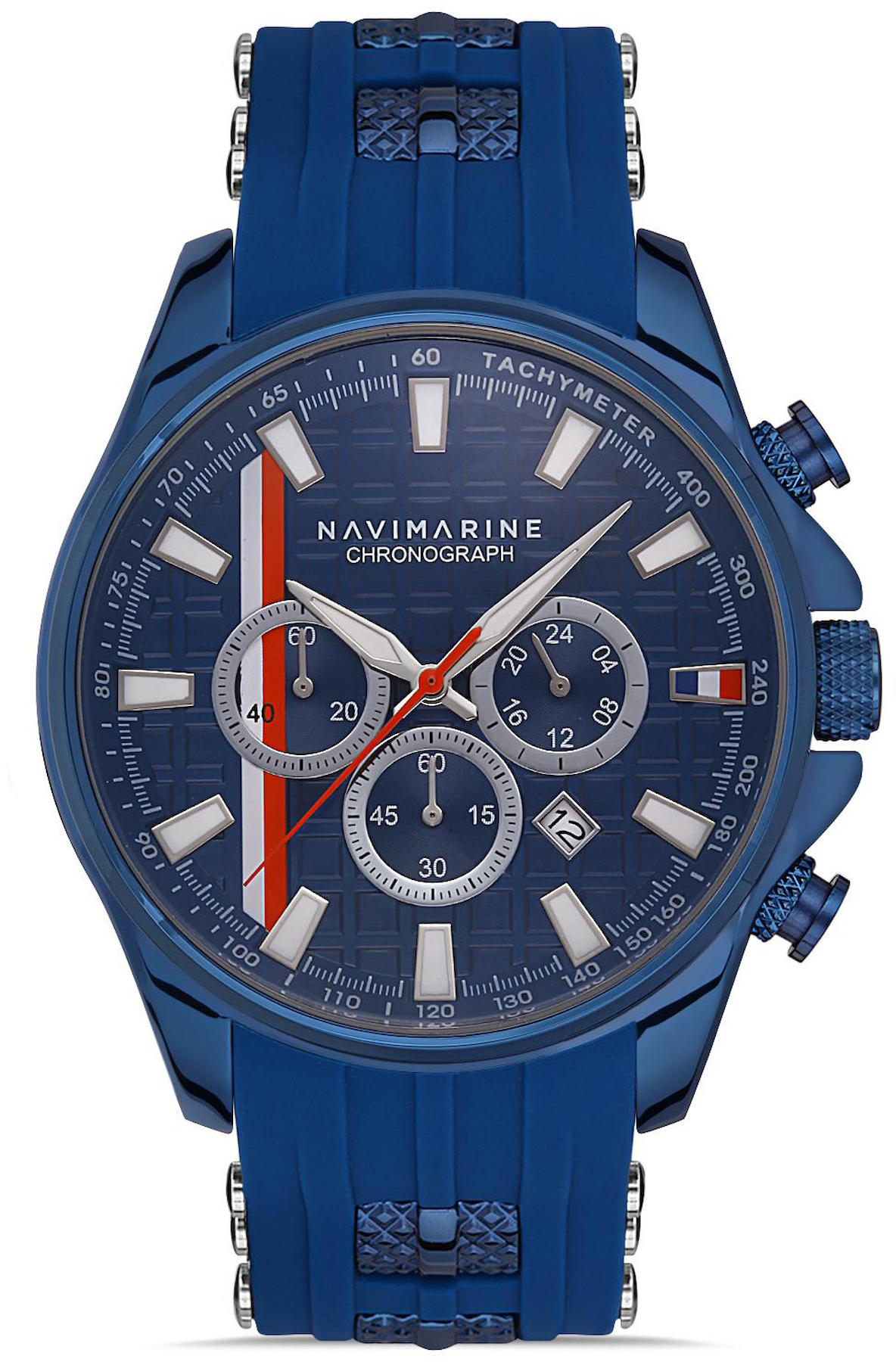 Navimarine NT0016-1 Takvimli 44 mm Mavi Silikon Kordon Analog Kol Saati