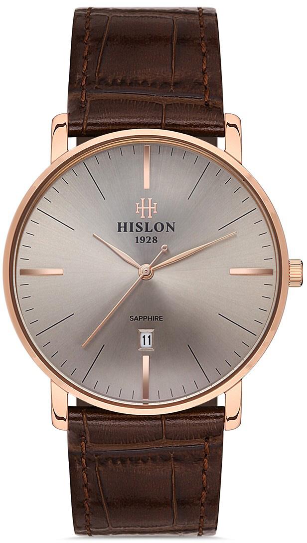 Hislon CL124R-05KR Takvimli 40 mm Kahverengi Deri Kordon Analog Erkek Kol Saati