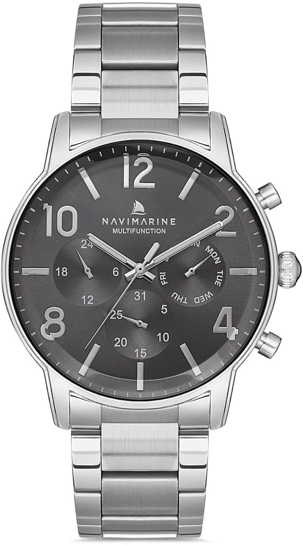 Navimarine NM140-03 Takvimli 44 mm Çelik Kordon Analog Kol Saati