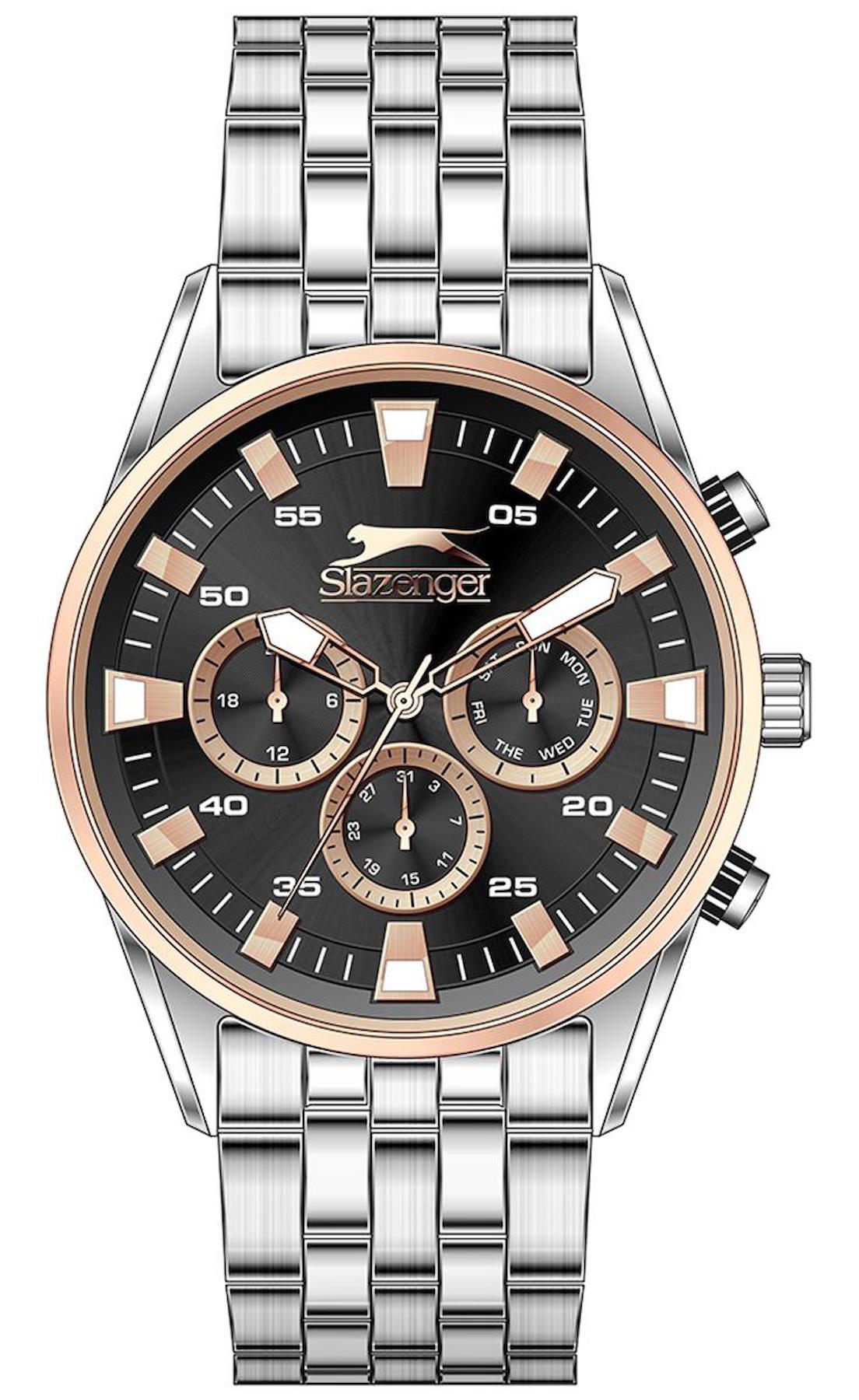 Slazenger SL.09.2231.2.04 Takvimli 46-50 mm Çelik Kordon Analog Erkek Kol Saati