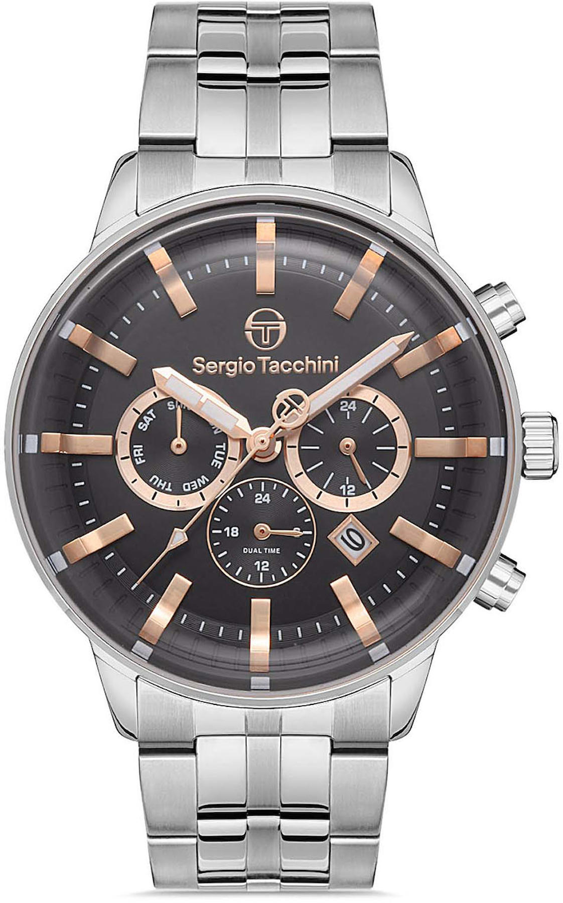 Sergio Tacchini ST.1.10228.3 Takvimli 43 mm Çelik Kordon Analog Kol Saati