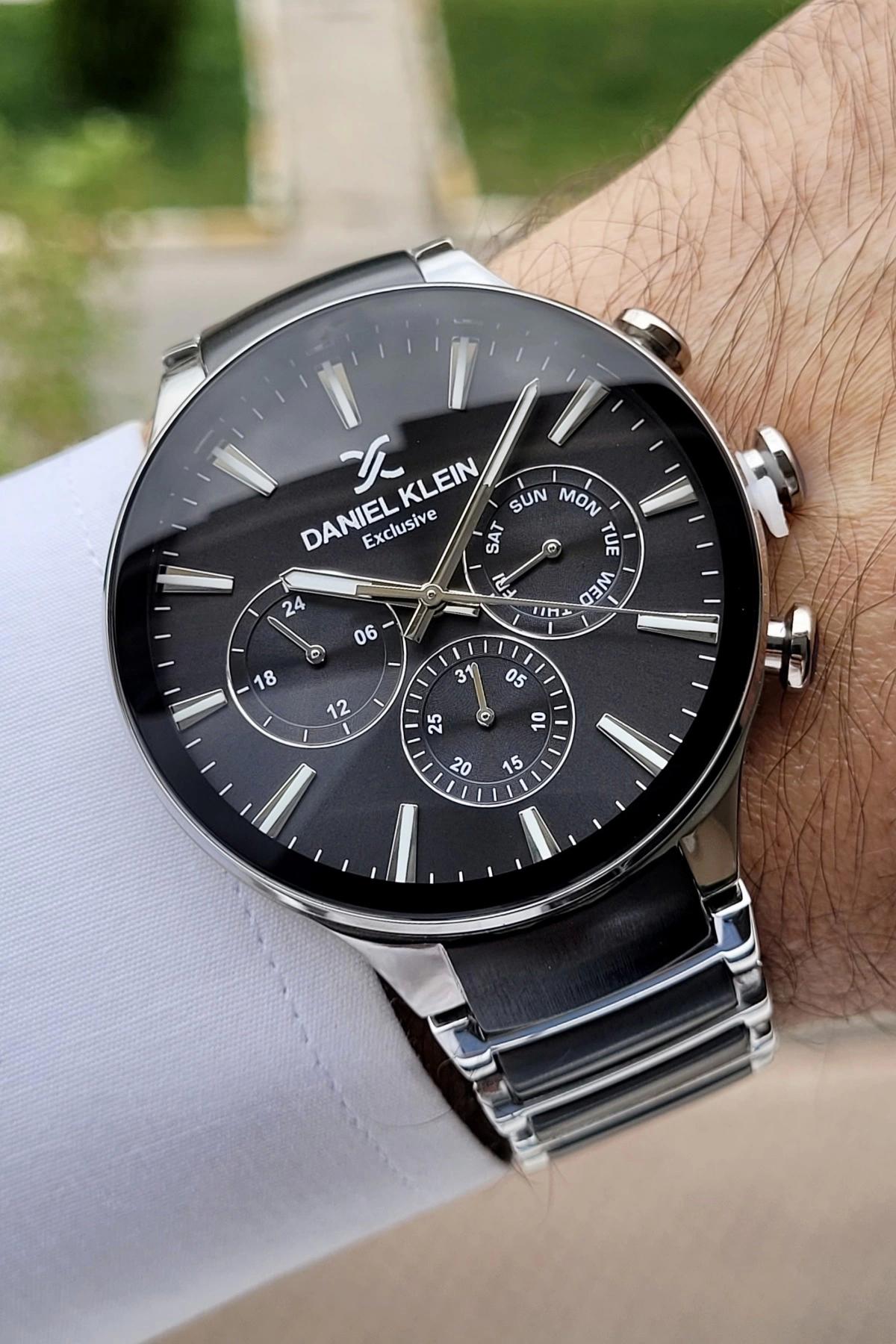 Daniel Klein DKISTE783 Takvimli 42 mm Siyah Çelik Kordon Analog Erkek Kol Saati