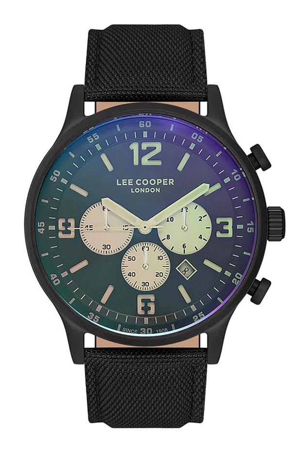 Lee Cooper LC07162.651 Takvimli 46-50 mm Siyah Kanvas Kordon Analog Erkek Kol Saati