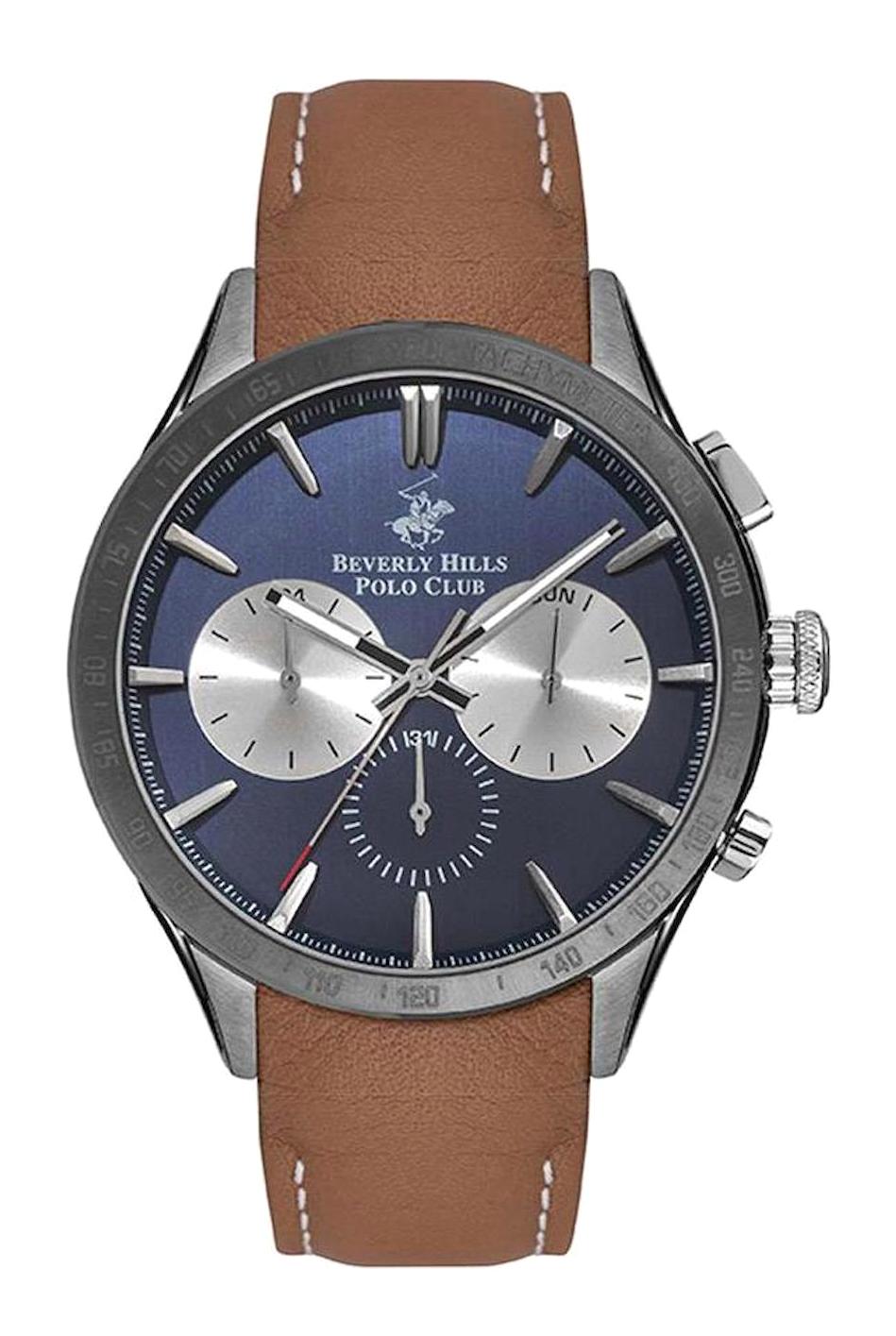 Beverly Hills Polo Club BP3251X092 Takvimli 46-50 mm Kahverengi Plastik Kordon Analog Erkek Kol Saati