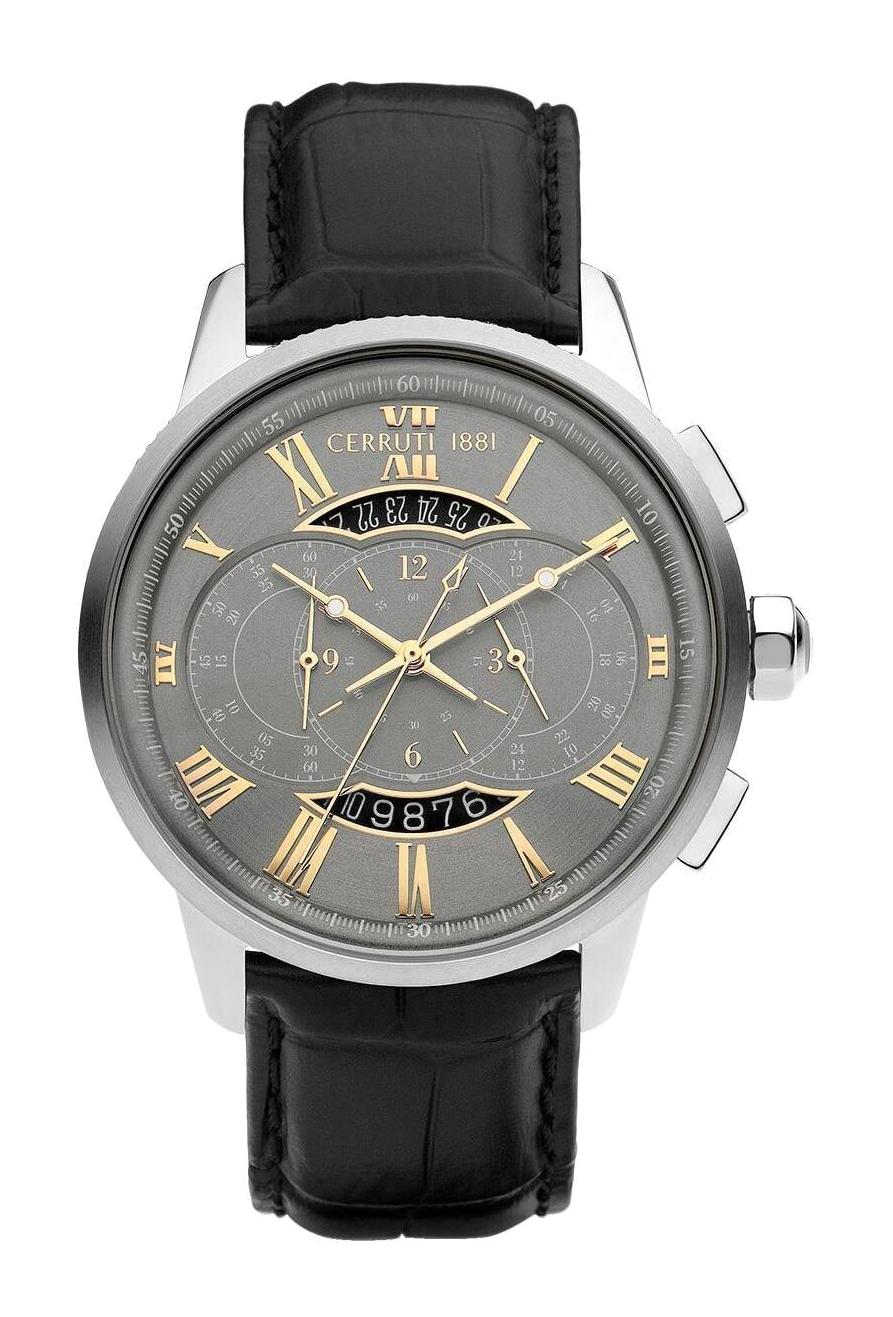 Cerruti 1881 CIWGC2206401 Takvimli 44 mm Si̇yah Deri Kordon Analog Erkek Kol Saati