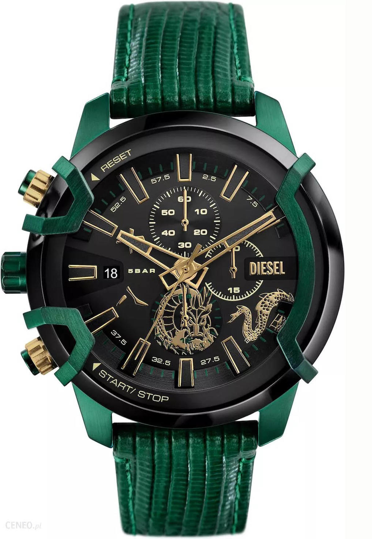 Diesel DZ4651 Takvimli 42 mm Yeşil Deri Kordon Analog Erkek Kol Saati