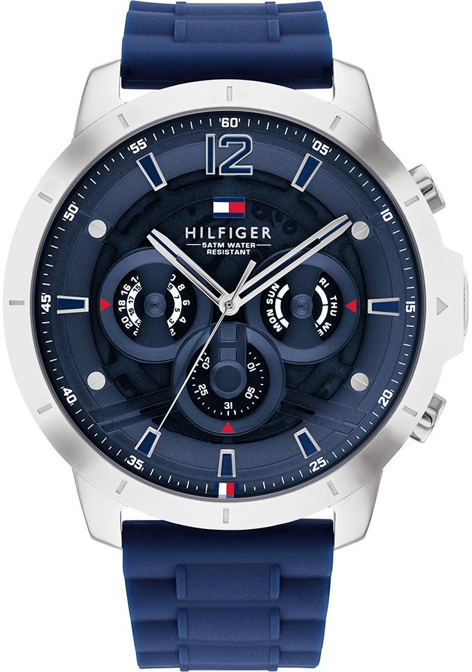 Tommy Hilfiger TH1710489 Takvimli 44 mm Lacivert Silikon Kordon Analog Erkek Kol Saati