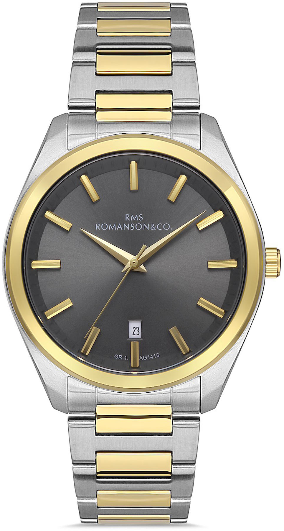 Romanson GR.1.AG1415.08 Takvimli 42 mm Çelik Kordon Analog Kol Saati