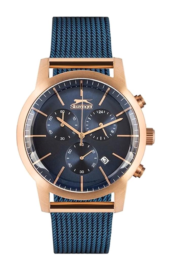 Slazenger SL.09.1745.2.N5 Takvimli 45 mm Lacivert Çelik Kordon Analog Kol Saati