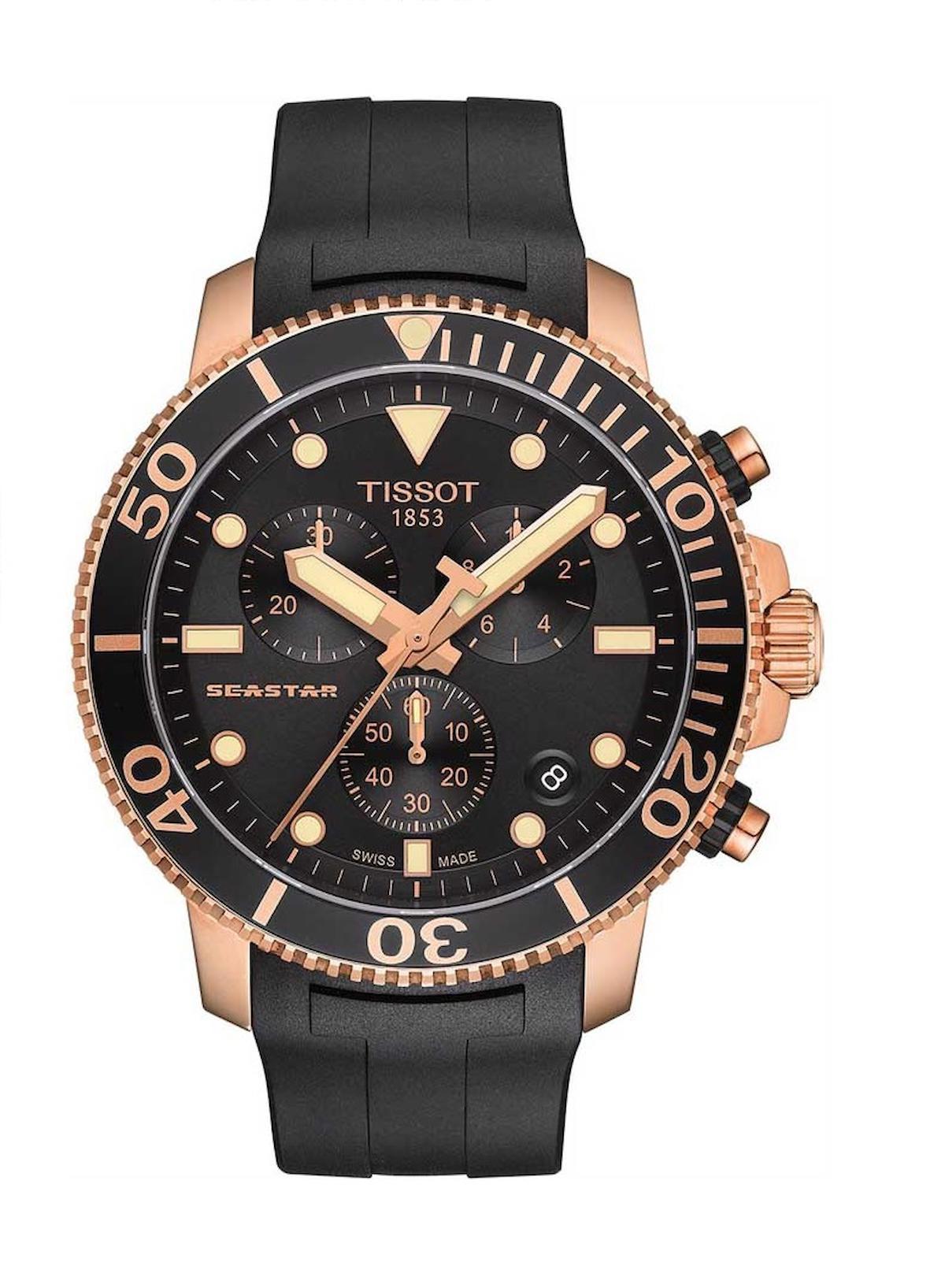 Tissot T1204173705100 Takvimli 44 mm Siyah Silikon Kordon Analog Erkek Kol Saati