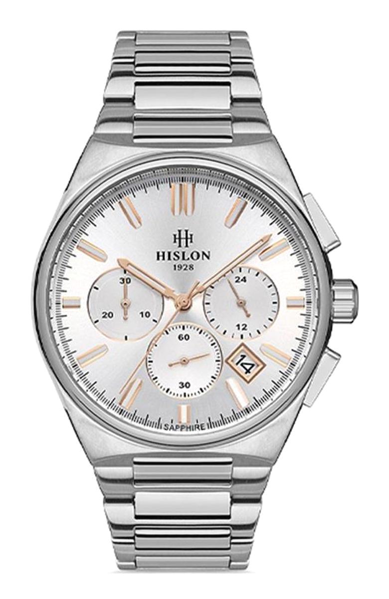 Hislon S136S-02SR Pusulalı Takvimli Çelik Kordon Analog Erkek Kol Saati