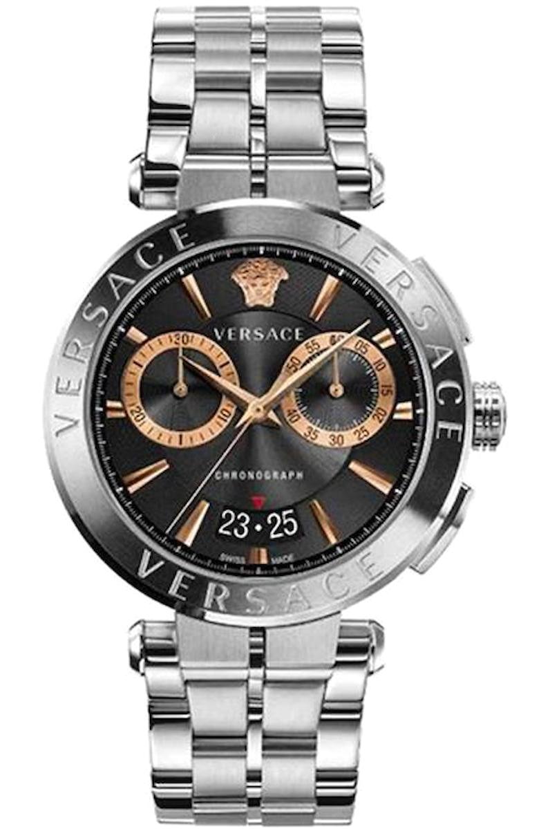 Versace VRSCVE1D01019 Takvimli 45 mm Çelik Kordon Analog Erkek Kol Saati