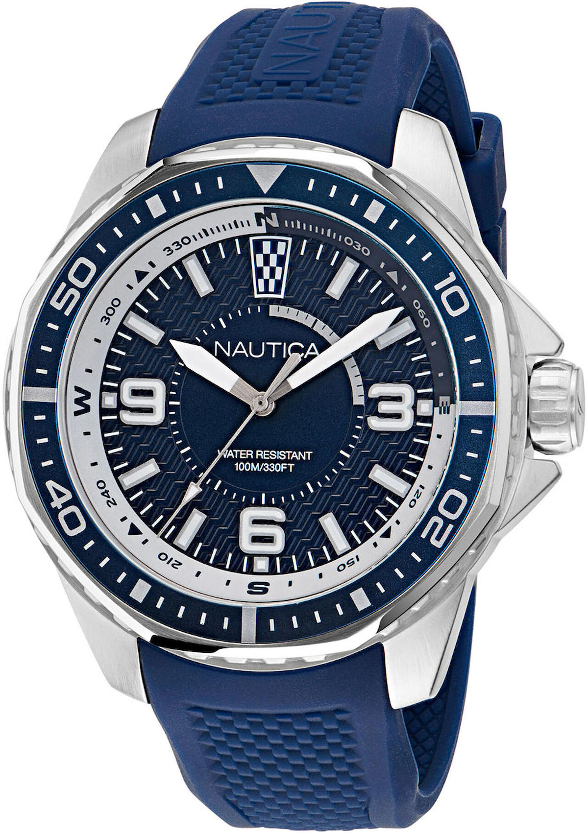 Nautica NAPKMF304 Takvimli 46 mm Lacivert Silikon Kordon Analog Kol Saati