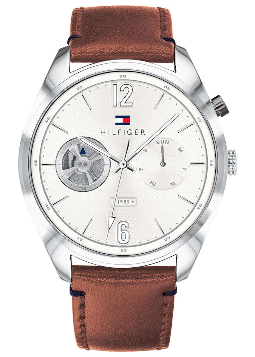 Tommy Hilfiger TH1791550 Pusulalı Takvimli 44 mm Kahverengi Deri Kordon Analog Erkek Kol Saati