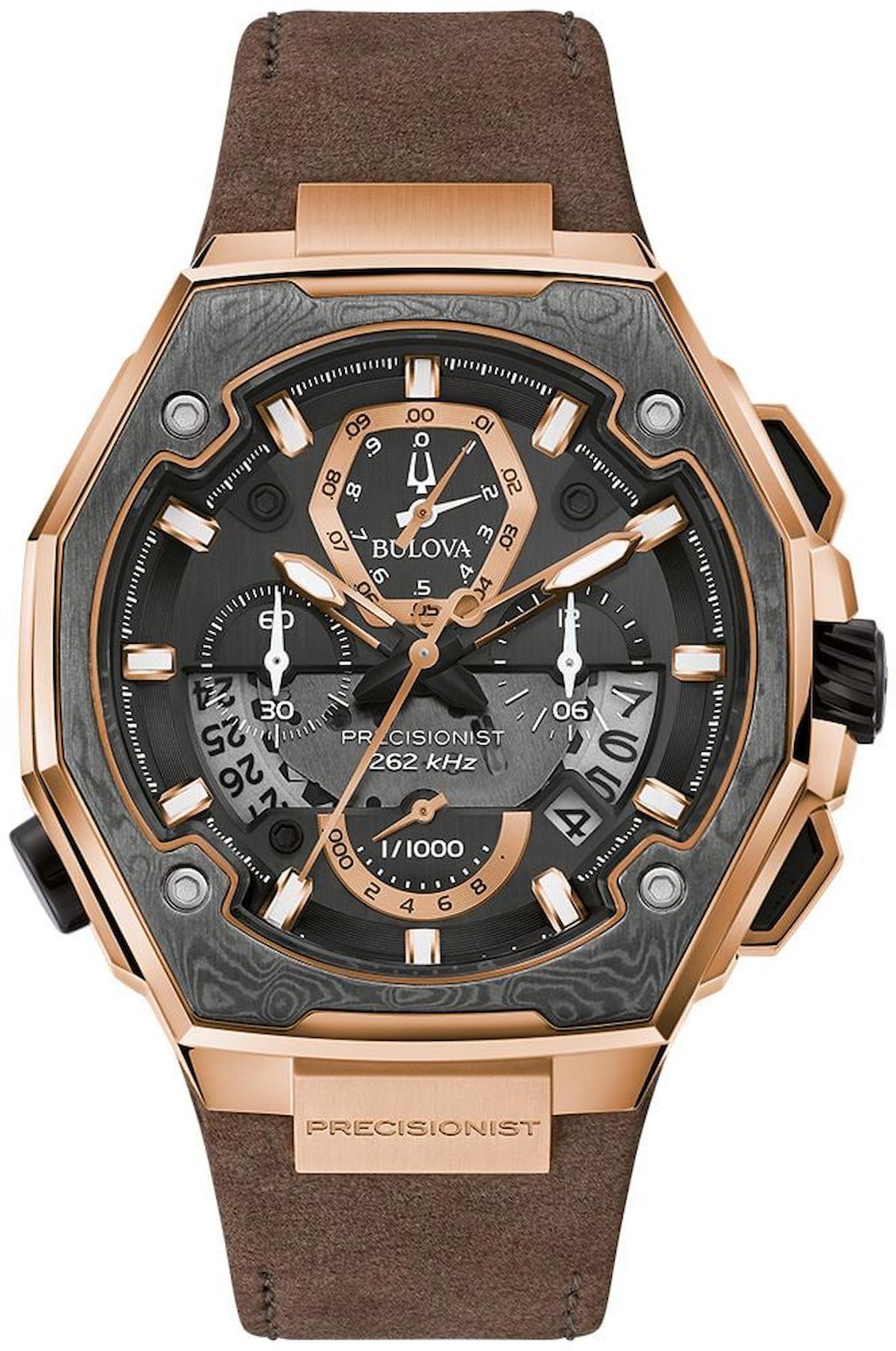 Bulova 98B356 Takvimli 44.5 mm Kahverengi Deri Kordon Analog Kol Saati