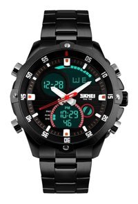 Skmei 1198ST Takvimli 47 mm Siyah Metal Kordon Analog Erkek Kol Saati