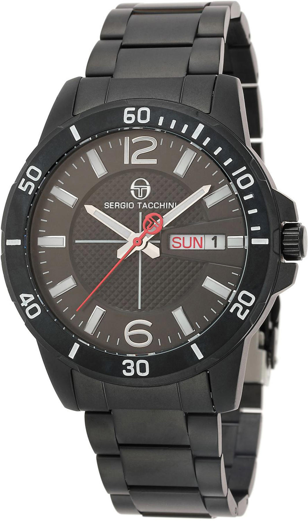 Sergio Tacchini ST.1.10019.3 Takvimli 45 mm Siyah Metal Kordon Analog Kol Saati
